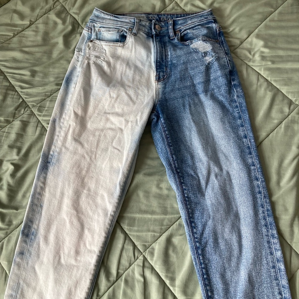 American Eagle split dye jeans